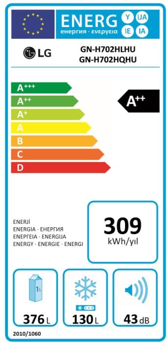 LG GN-H702HLHU A++ 546 Lt(Brüt) Inox No Frost Buzdolabı